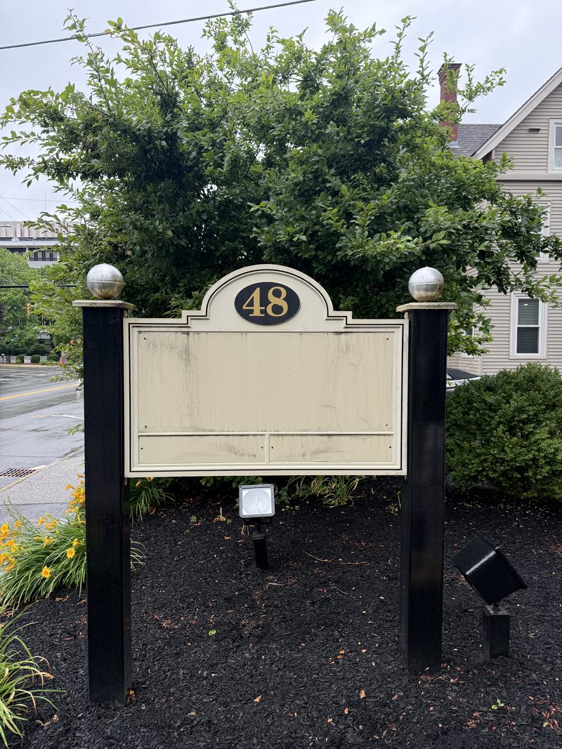 Before: the old sign